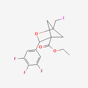 molecular formula C15H14F3IO3 B13462097 Ethyl 1-(iodomethyl)-3-(3,4,5-trifluorophenyl)-2-oxabicyclo[2.1.1]hexane-4-carboxylate 