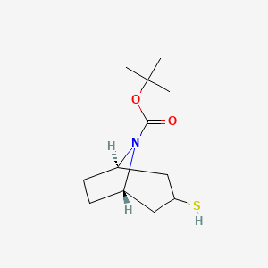 molecular formula C12H21NO2S B13462098 exo-3-Mercapto-8-aza-bicyclo[3.2.1]octane-8-carboxylic acid tert-butyl ester 