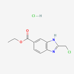 molecular formula C11H12Cl2N2O2 B13462130 ethyl 2-(chloromethyl)-1H-1,3-benzodiazole-5-carboxylate hydrochloride 