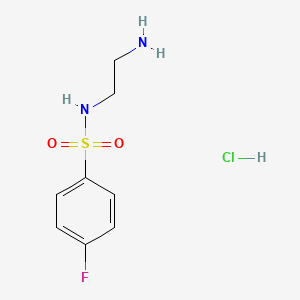 molecular formula C8H12ClFN2O2S B13462311 N-(2-aminoethyl)-4-fluorobenzene-1-sulfonamide hydrochloride 