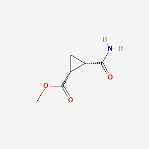 molecular formula C6H9NO3 B13462321 rac-methyl (1R,2S)-2-carbamoylcyclopropane-1-carboxylate 