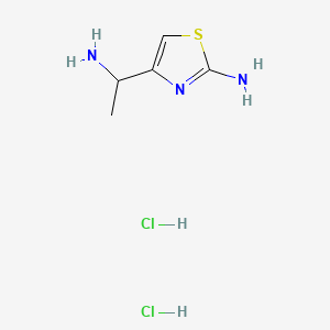molecular formula C5H11Cl2N3S B13462379 4-(1-Aminoethyl)-1,3-thiazol-2-amine dihydrochloride 