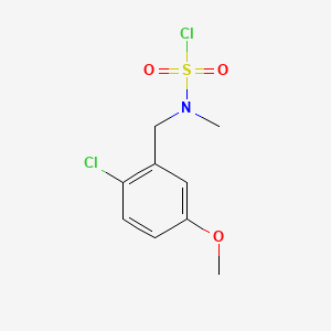 molecular formula C9H11Cl2NO3S B13462426 N-[(2-chloro-5-methoxyphenyl)methyl]-N-methylsulfamoyl chloride 