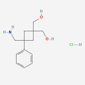 molecular formula C13H20ClNO2 B13462476 [3-(Aminomethyl)-1-(hydroxymethyl)-3-phenylcyclobutyl]methanol hydrochloride 