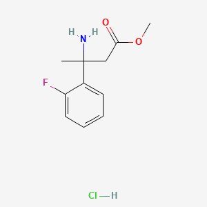 molecular formula C11H15ClFNO2 B13462498 Methyl 3-amino-3-(2-fluorophenyl)butanoate hydrochloride 