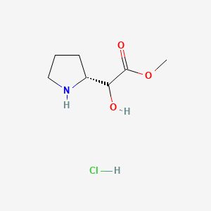 molecular formula C7H14ClNO3 B13462509 methyl 2-hydroxy-2-[(2R)-pyrrolidin-2-yl]acetate hydrochloride 