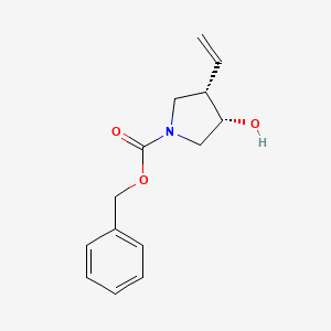 molecular formula C14H17NO3 B13462529 (3S,4S)-benzyl 3-hydroxy-4-vinylpyrrolidine-1-carboxylate 