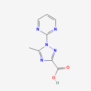 molecular formula C8H7N5O2 B13462546 5-methyl-1-(pyrimidin-2-yl)-1H-1,2,4-triazole-3-carboxylic acid 