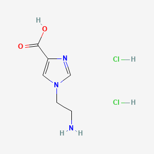 molecular formula C6H11Cl2N3O2 B13462586 1-(2-aminoethyl)-1H-imidazole-4-carboxylic acid dihydrochloride 