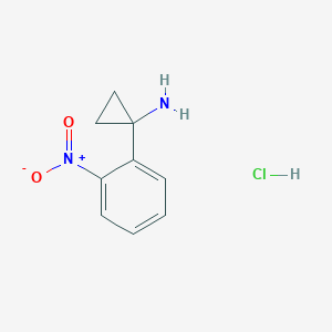 molecular formula C9H11ClN2O2 B13462629 1-(2-Nitrophenyl)cyclopropan-1-amine hydrochloride 