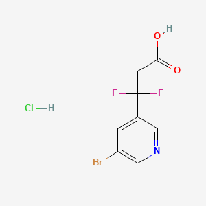 molecular formula C8H7BrClF2NO2 B13462683 3-(5-Bromopyridin-3-yl)-3,3-difluoropropanoic acid hydrochloride 