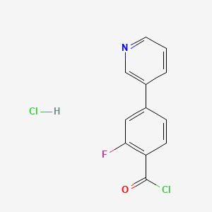 molecular formula C12H8Cl2FNO B13462701 2-Fluoro-4-(pyridin-3-yl)benzoylchloridehydrochloride 