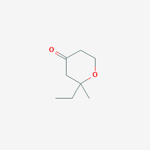 molecular formula C8H14O2 B13462789 2-ethyl-2-methyldihydro-2H-pyran-4(3H)-one CAS No. 13606-58-1