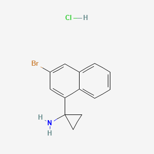 molecular formula C13H13BrClN B13462798 1-(3-Bromonaphthalen-1-yl)cyclopropan-1-amine hydrochloride 