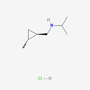 molecular formula C8H18ClN B13462810 rac-{[(1R,2R)-2-methylcyclopropyl]methyl}(propan-2-yl)amine hydrochloride, trans 