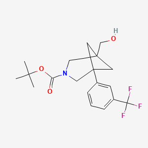 molecular formula C19H24F3NO3 B13462817 Tert-butyl 1-(hydroxymethyl)-5-[3-(trifluoromethyl)phenyl]-3-azabicyclo[3.1.1]heptane-3-carboxylate 