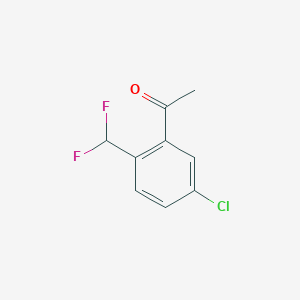 molecular formula C9H7ClF2O B13462821 1-[5-Chloro-2-(difluoromethyl)phenyl]ethan-1-one CAS No. 1780653-16-8
