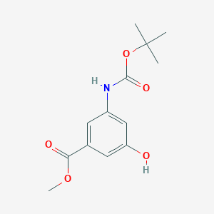 molecular formula C13H17NO5 B13462836 Methyl 3-((tert-butoxycarbonyl)amino)-5-hydroxybenzoate 