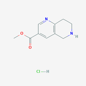 molecular formula C10H13ClN2O2 B13462861 Methyl 5,6,7,8-tetrahydro-1,6-naphthyridine-3-carboxylate hydrochloride 