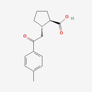 trans-2-[2-(4-Methylphenyl)-2-oxoethyl]cyclopentane-1-carboxylic acid