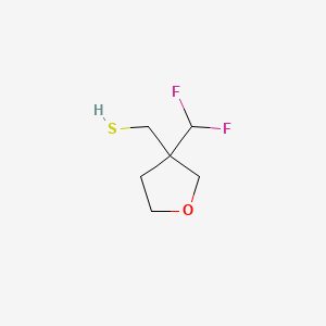 molecular formula C6H10F2OS B13462884 [3-(Difluoromethyl)oxolan-3-yl]methanethiol 