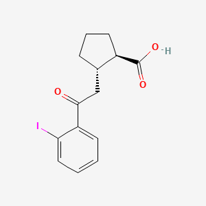 trans-2-[2-(2-Iodophenyl)-2-oxoethyl]cyclopentane-1-carboxylic acid