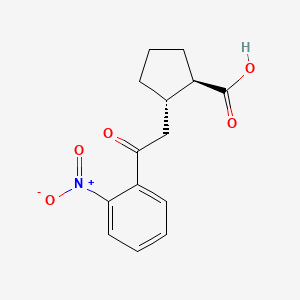 trans-2-[2-Oxo-2-(2-nitrophenyl)ethyl]cyclopentane-1-carboxylic acid