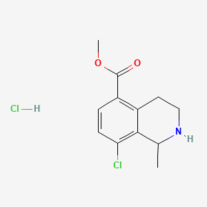 molecular formula C12H15Cl2NO2 B13462911 Methyl 8-chloro-1-methyl-1,2,3,4-tetrahydroisoquinoline-5-carboxylate hydrochloride 