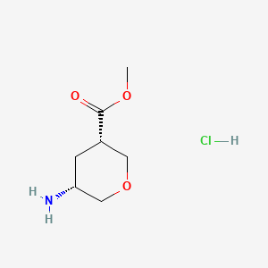 molecular formula C7H14ClNO3 B13462928 rac-methyl (3R,5S)-5-aminooxane-3-carboxylate hydrochloride 