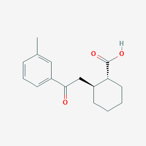 trans-2-[2-(3-Methylphenyl)-2-oxoethyl]cyclohexane-1-carboxylic acid