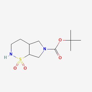 molecular formula C11H20N2O4S B13462931 Tert-butyl 1,1-dioxo-octahydro-1lambda6-pyrrolo[3,4-e][1,2]thiazine-6-carboxylate 