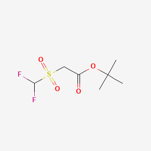 molecular formula C7H12F2O4S B13462952 Tert-butyl2-difluoromethanesulfonylacetate 