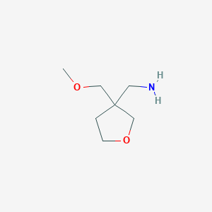 molecular formula C7H15NO2 B13462954 [3-(Methoxymethyl)oxolan-3-yl]methanamine 