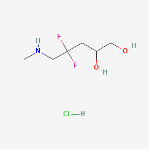 molecular formula C6H14ClF2NO2 B13463008 4,4-Difluoro-5-(methylamino)pentane-1,2-diol hydrochloride CAS No. 2913279-24-8
