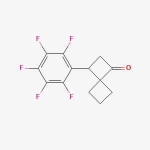 molecular formula C13H9F5O B13463046 3-(2,3,4,5,6-Pentafluorophenyl)spiro[3.3]heptan-1-one 