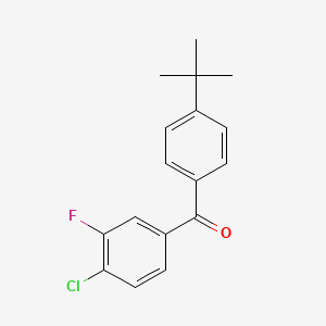 molecular formula C17H16ClFO B1346305 4-Tert-butyl-4'-chloro-3'-fluorobenzophenone CAS No. 951890-74-7
