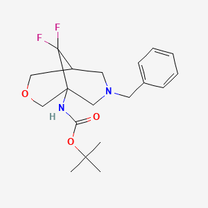 molecular formula C19H26F2N2O3 B13463077 tert-butyl N-{7-benzyl-9,9-difluoro-3-oxa-7-azabicyclo[3.3.1]nonan-1-yl}carbamate 