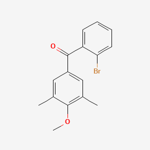 molecular formula C16H15BrO2 B1346308 2-Bromo-3',5'-dimethyl-4'-methoxybenzophenone CAS No. 951884-43-8