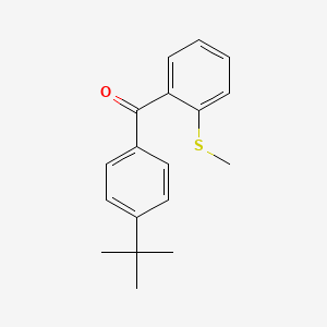 molecular formula C18H20OS B1346313 4-叔丁基-2'-(硫代甲基)苯甲酮 CAS No. 951888-18-9