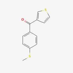 molecular formula C12H10OS2 B1346316 [4-(Methylsulfanyl)phenyl](thiophen-3-yl)methanone CAS No. 896618-54-5