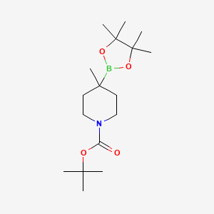 molecular formula C17H32BNO4 B13463162 Tert-butyl 4-methyl-4-(4,4,5,5-tetramethyl-1,3,2-dioxaborolan-2-yl)piperidine-1-carboxylate 