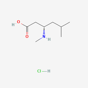 molecular formula C8H18ClNO2 B13463210 (3S)-5-methyl-3-(methylamino)hexanoicacidhydrochloride 