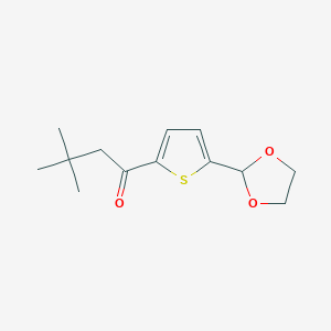 molecular formula C13H18O3S B1346323 2,2-Dimethylpropyl 5-(1,3-dioxolan-2-YL)-2-thienyl ketone CAS No. 898772-86-6