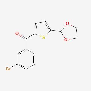 B1346325 2-(3-Bromobenzoyl)-5-(1,3-dioxolan-2-YL)thiophene CAS No. 898778-04-6