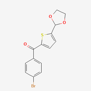 molecular formula C14H11BrO3S B1346326 2-(4-Bromobenzoyl)-5-(1,3-dioxolan-2-YL)thiophene CAS No. 898778-07-9