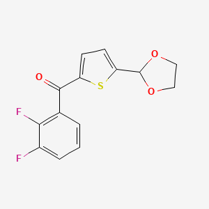 molecular formula C14H10F2O3S B1346327 2-(2,3-Difluorobenzoyl)-5-(1,3-dioxolan-2-YL)thiophene CAS No. 898778-73-9