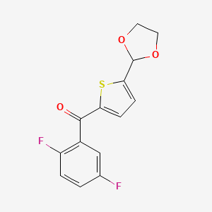 B1346328 2-(2,5-Difluorobenzoyl)-5-(1,3-dioxolan-2-YL)thiophene CAS No. 898778-78-4