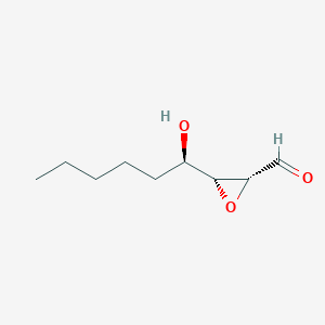 molecular formula C9H16O3 B134633 Oxiranecarboxaldehyde, 3-(1-hydroxyhexyl)-, (2-alpha,3-alpha(R*))- CAS No. 152375-23-0