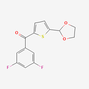 molecular formula C14H10F2O3S B1346331 2-(3,5-二氟苯甲酰)-5-(1,3-二氧戊环-2-基)噻吩 CAS No. 898778-84-2