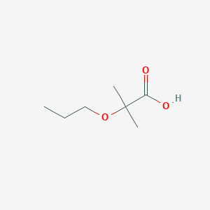 molecular formula C7H14O3 B13463332 2-Methyl-2-propoxypropanoic acid 